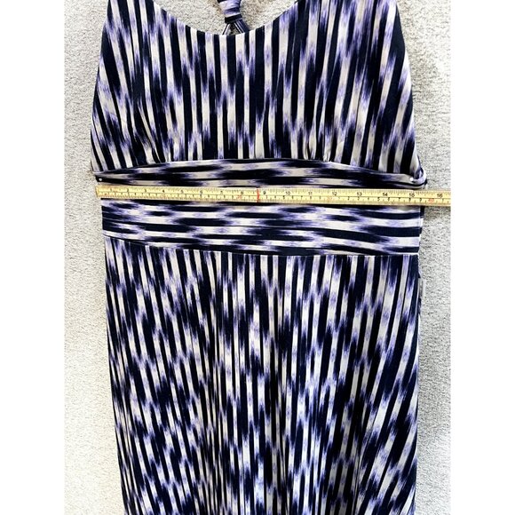 Eddie Bauer Womens Medium Maxi Dress Blue Space Dye Travex Aster Racerback - Picture 9 of 13